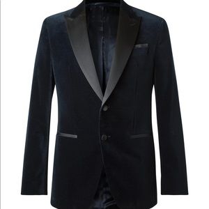 Hugo Boss 38R Navy Helward Slim-Fit Velvet Jacket